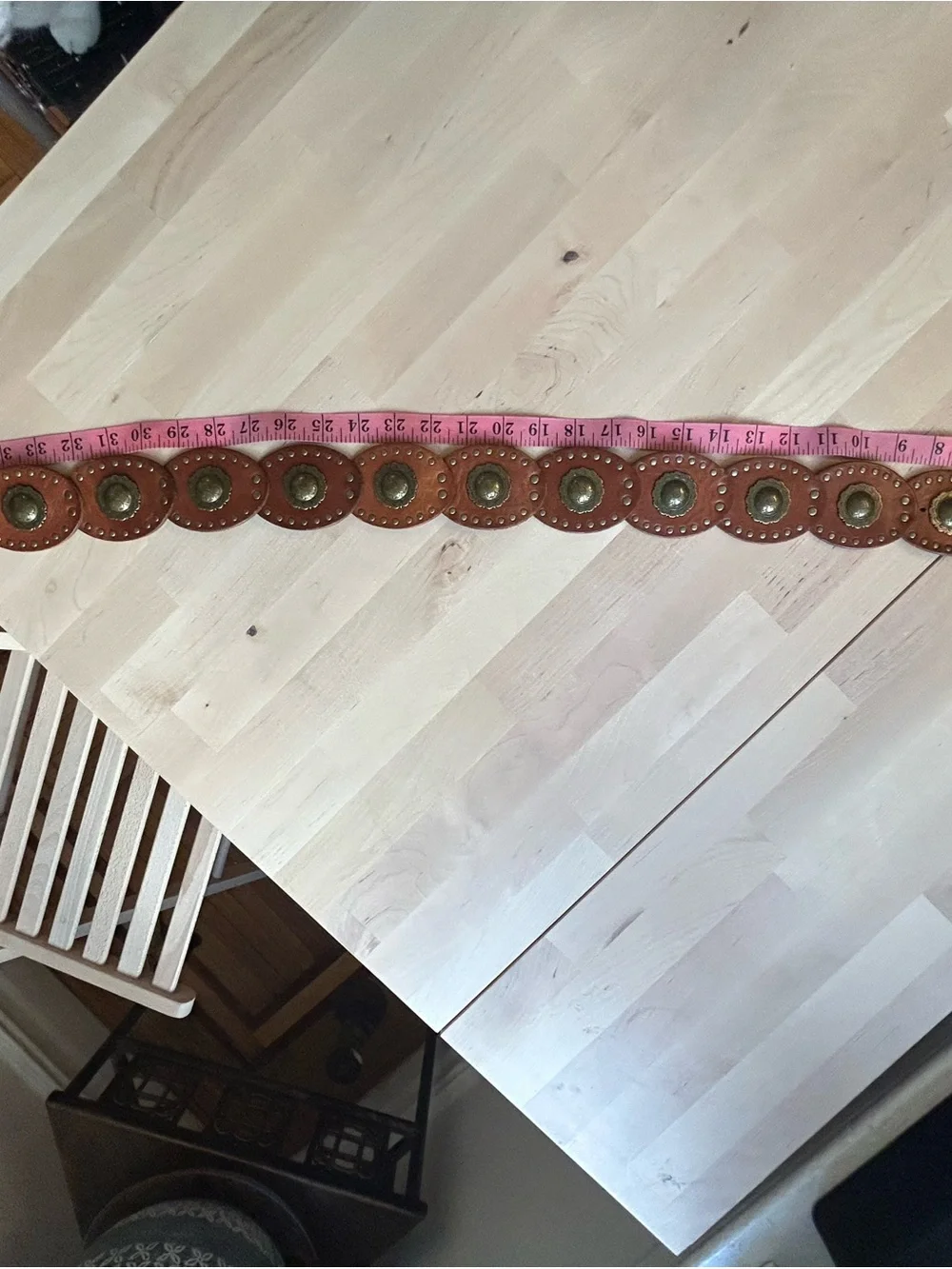 Brown Western Leather Belt with Buckle
